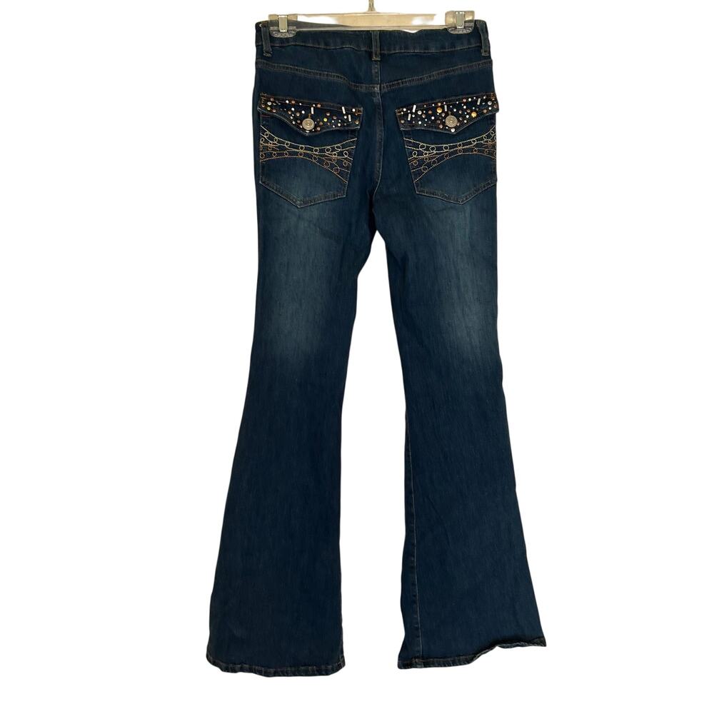 Urban Outfitters BDG Y2K Jeans Studded Rhinestone flare denim Women 27 - Picture 3 of 8